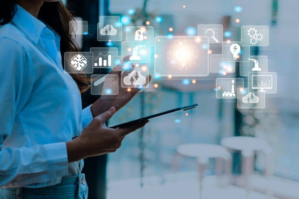 Digitale Innovationen und Cloud-Technologien im modernen Arbeitsumfeld.