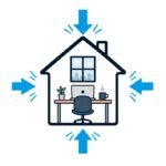 Homeoffice im Haus mit Druck durch externe Einflüsse.