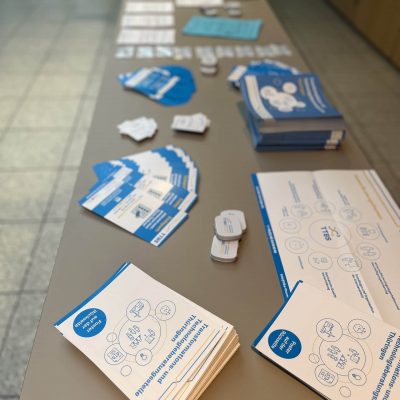 Ausstellung von TTBS Thüringen mit Informationen zur Digitalisierung und nachhaltigen Transformation.